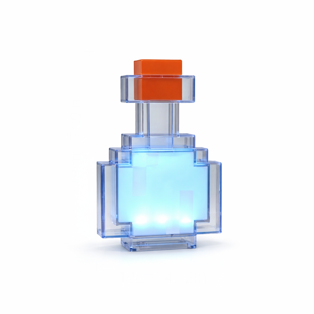 PixelPotion Glow Bottle Night Light - Color-Changing Pixel Bottle Lamp with USB-C Recharge
