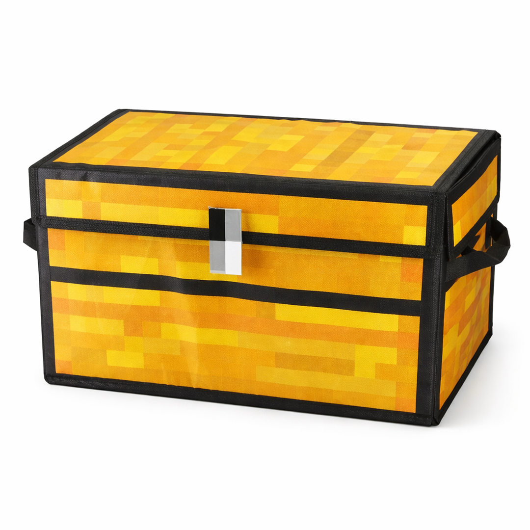 Pixel-Style Game Chest Storage Box - Large Foldable Organizer for Clothes, Blankets & Home Storage
