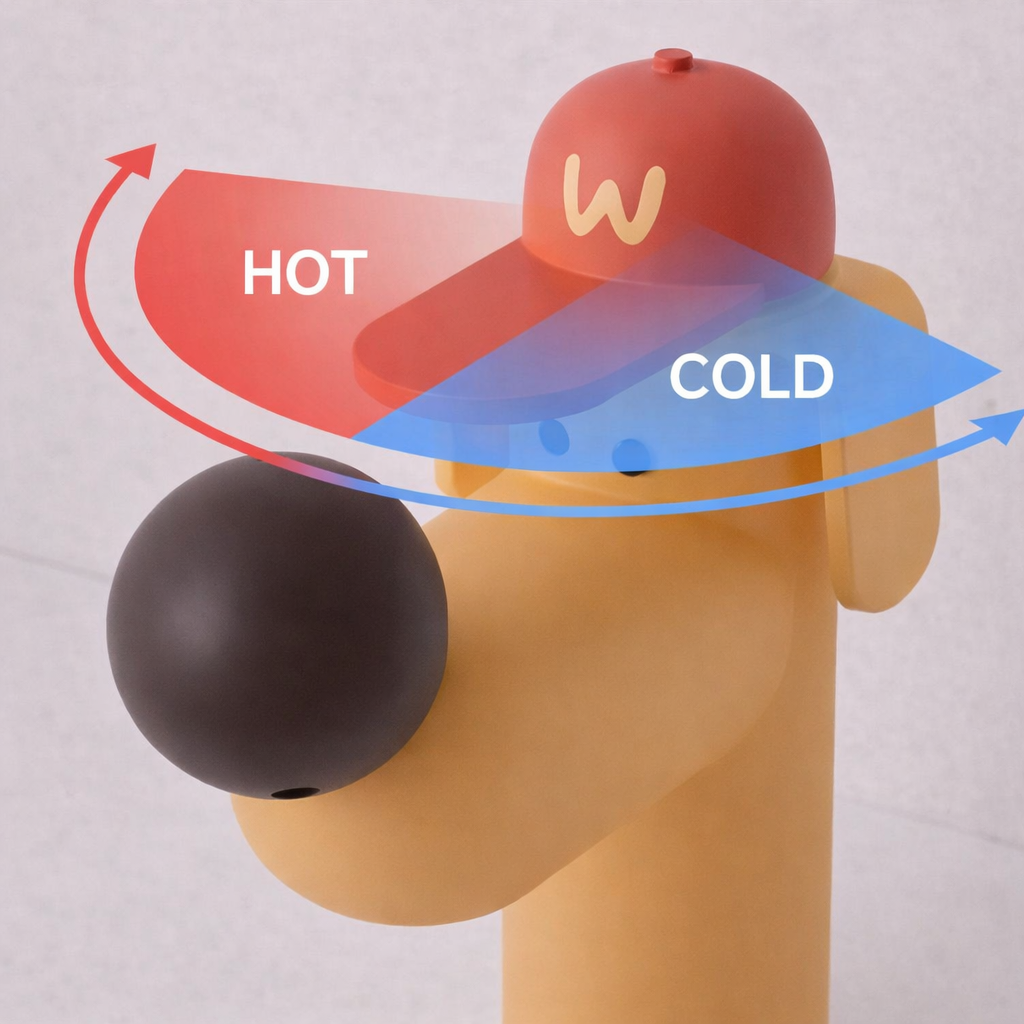 Cute Dog Bathroom Basin Faucet – Single Lever Hot & Cold Sink Mixer