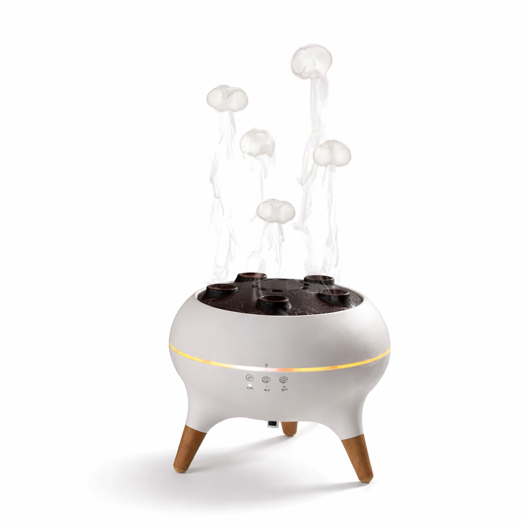 Dynamic Jellyfish Aroma Humidifier with Sound-Reactive Mist & Gradient Night Lights