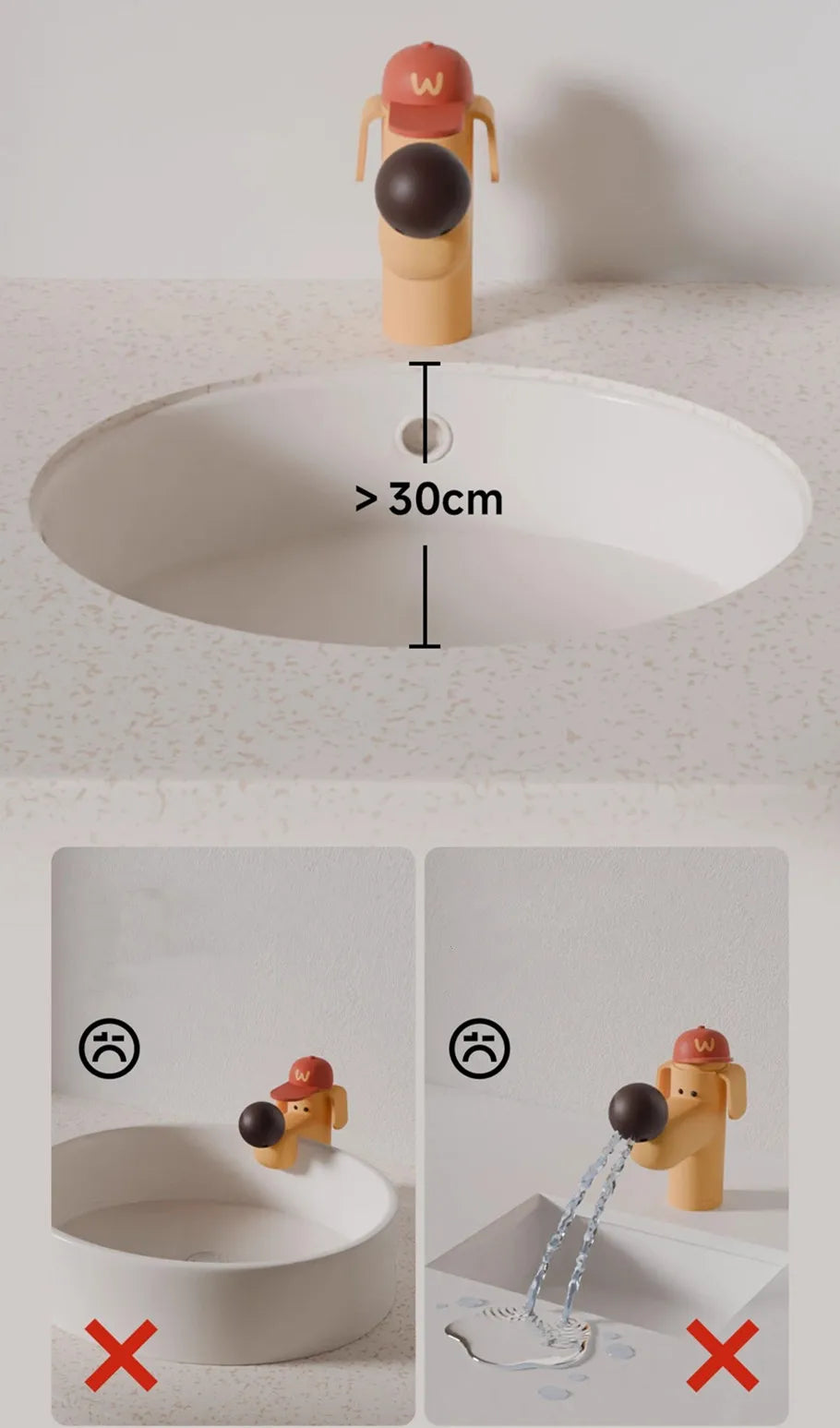 Cute Dog Bathroom Basin Faucet – Single Lever Hot & Cold Sink Mixer